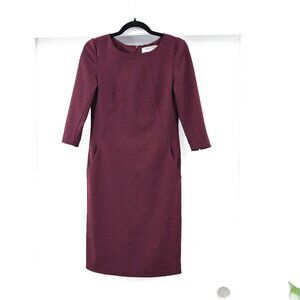 MM Lafleur Size 0 Maroon Sheath Dress
